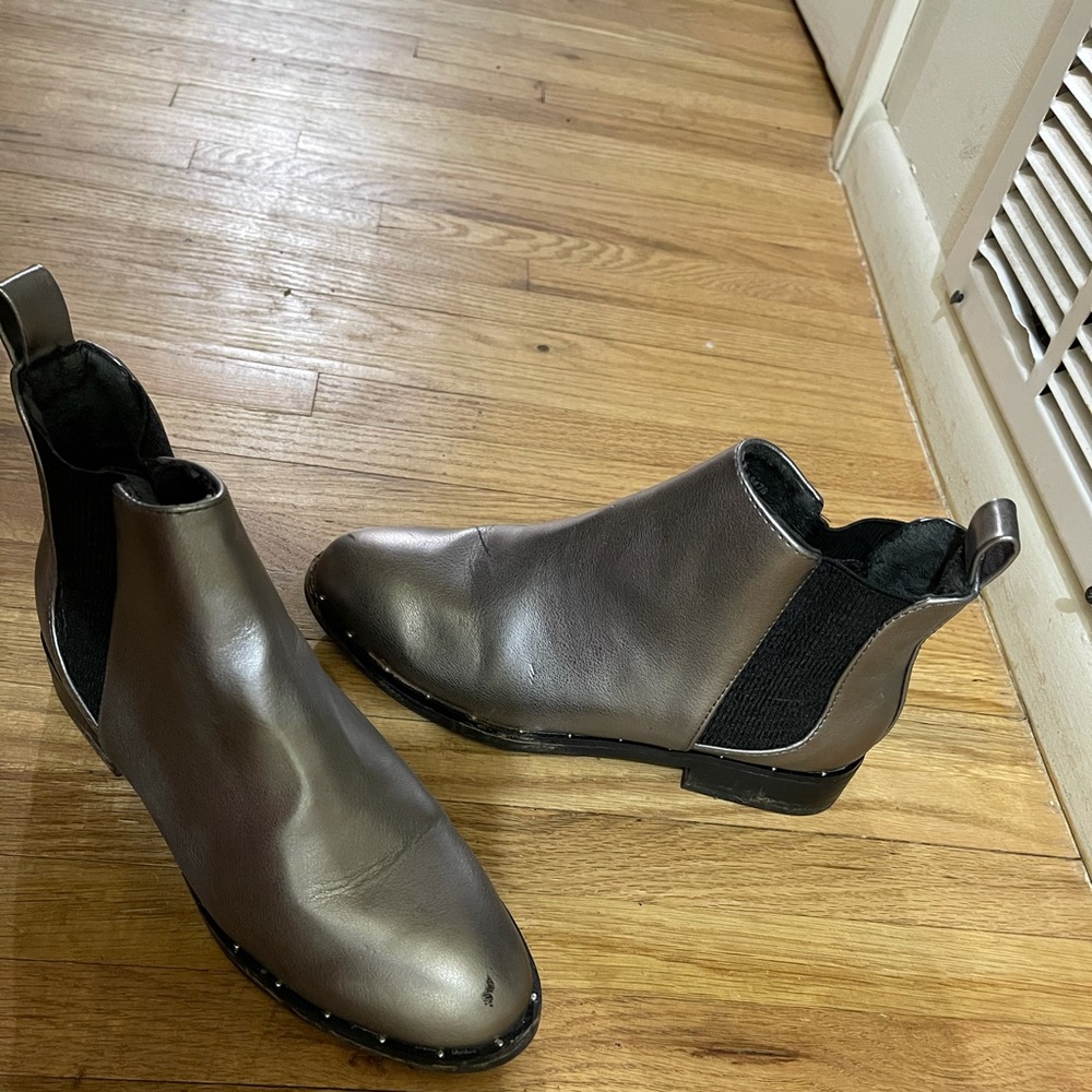 Silver ankle boots